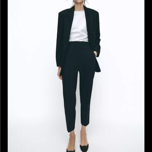 Zara Black Tailored Pantsuit Professional Elegance